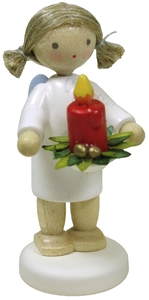 Flade Engel mit Adventskerze, rot (Flade 61130) Engel mit roter Adventskerze